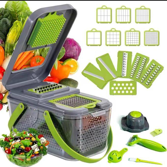 22-in-1 manual vegetable chopper with container multifunctional cheese grater potato slicer & fruit and vegetable cutter