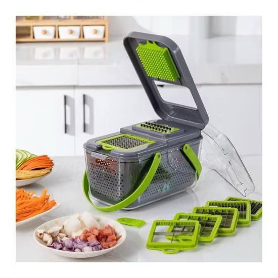 22-in-1 manual vegetable chopper with container multifunctional cheese grater potato slicer & fruit and vegetable cutter