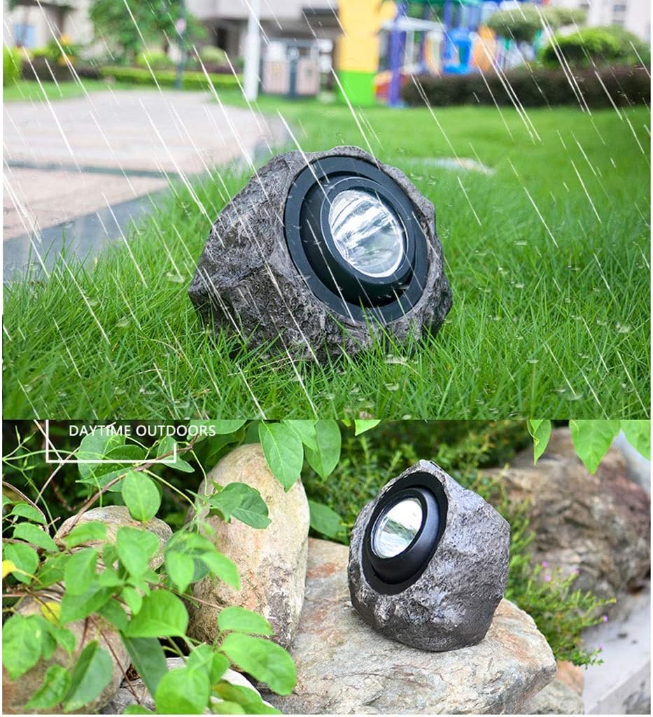 2 lampe solaire en pierre de jardin ( 2 lampe )