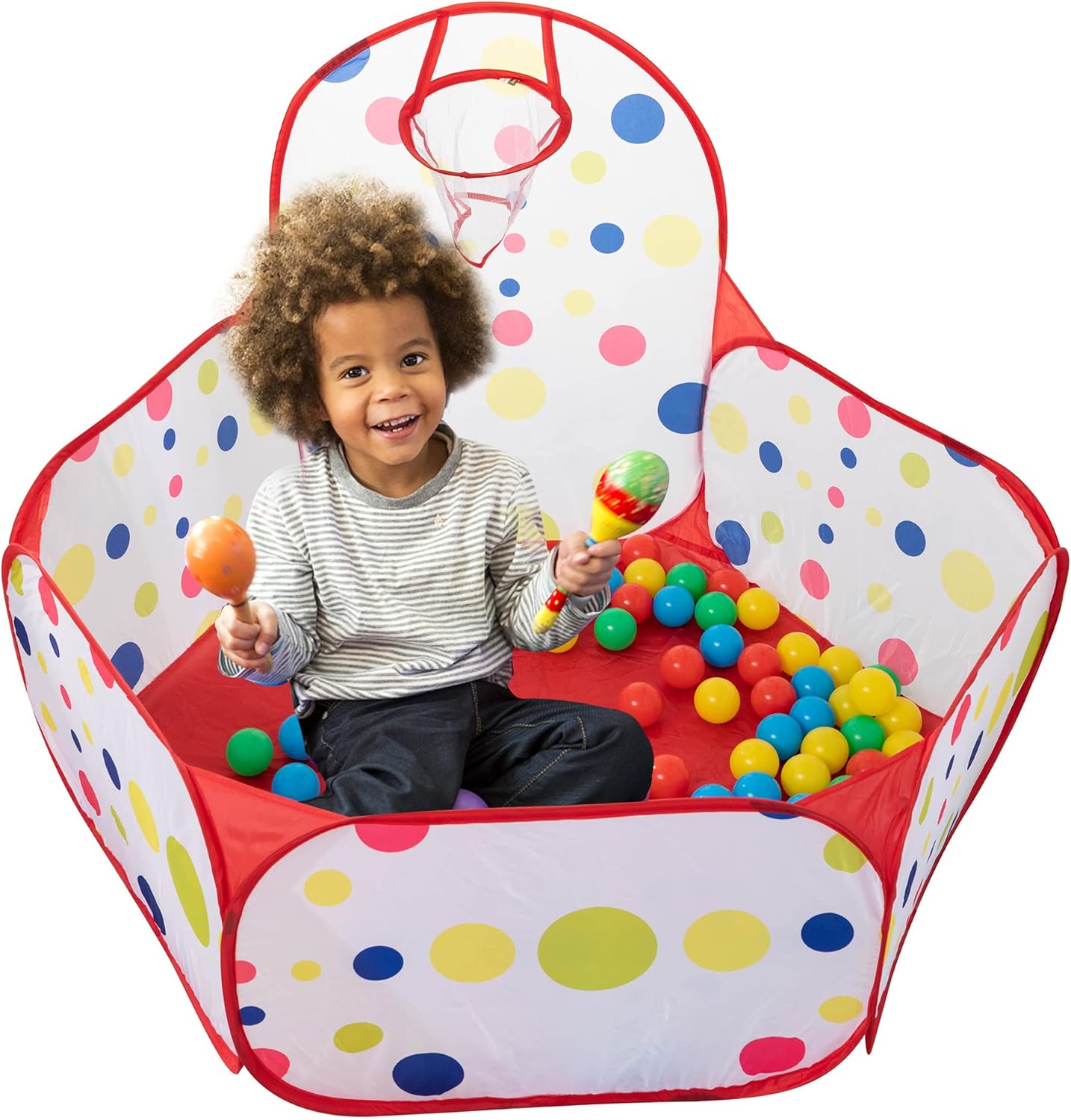 Parc à Jouets Pliable avec Panier de Basket Avec 35 balles