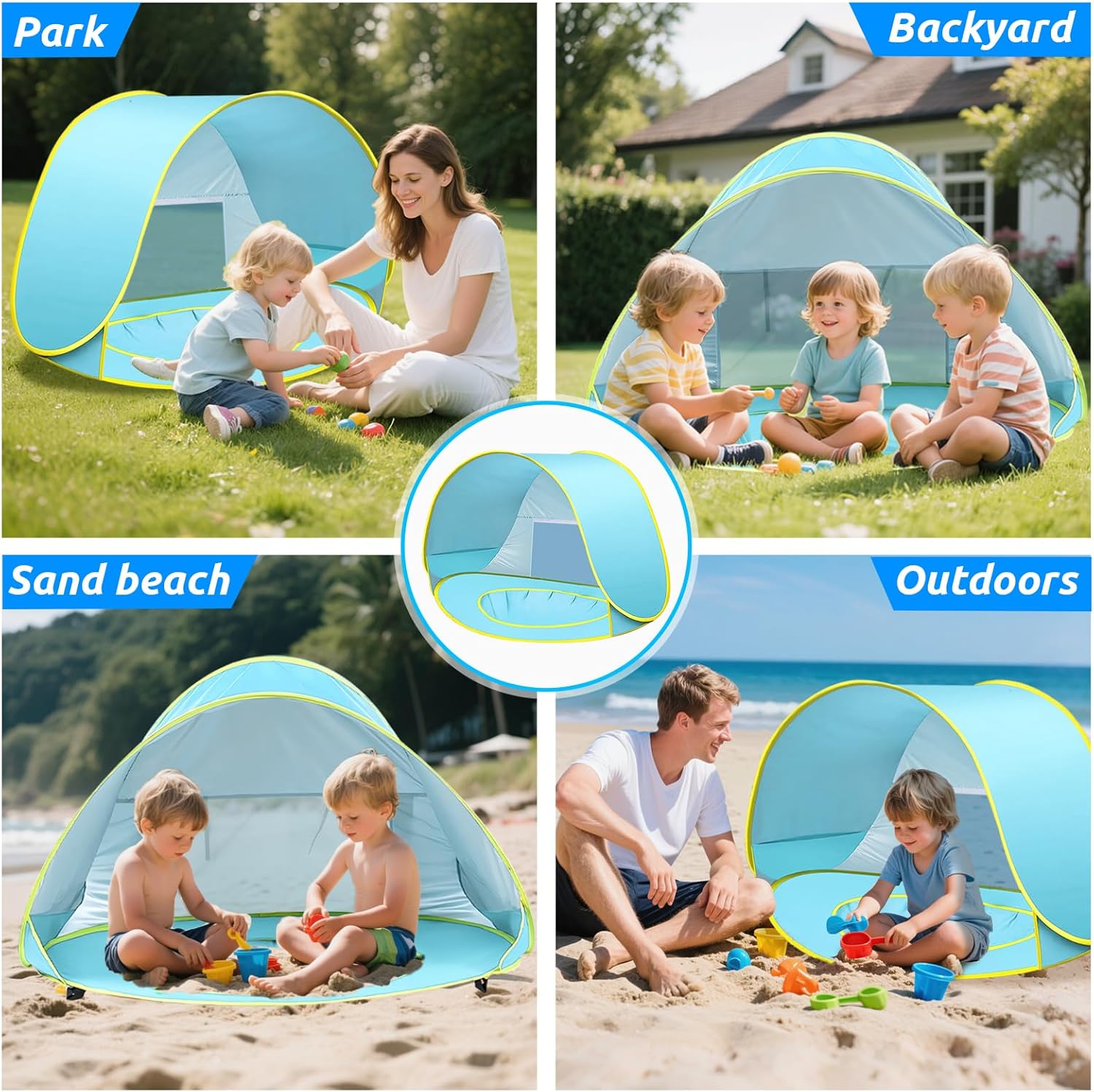 Tente de plage avec piscine pour bébé