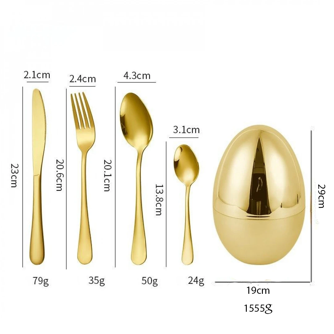 Couverts de luxe en forme d'œuf 24 pièces